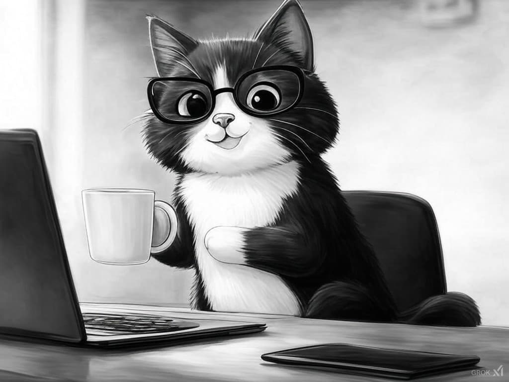 Cute coding cat